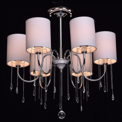Plafonnier chromé elegance 6 ampoules 63 cm