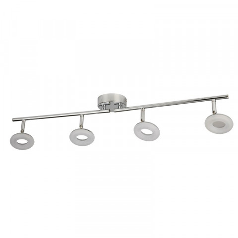 Plafonnier donut, chrome et acrylique, 4 ampoules