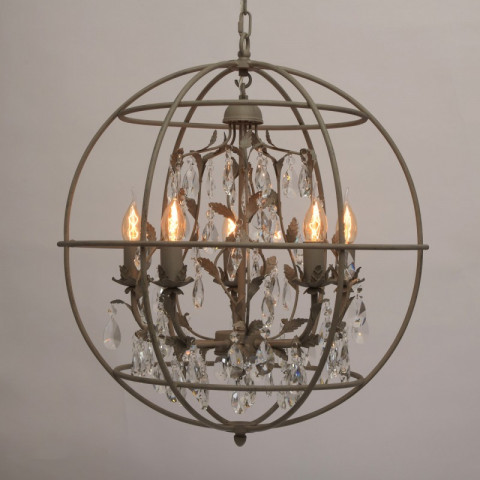 Plafonnier gris loft 5 ampoules 144 cm