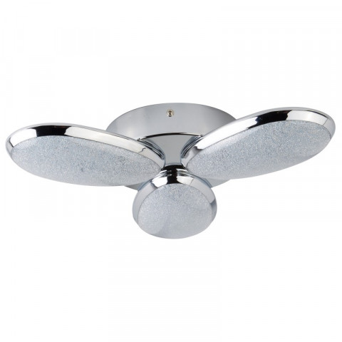 Plafonnier lori 44 cm, en chrome et verre
