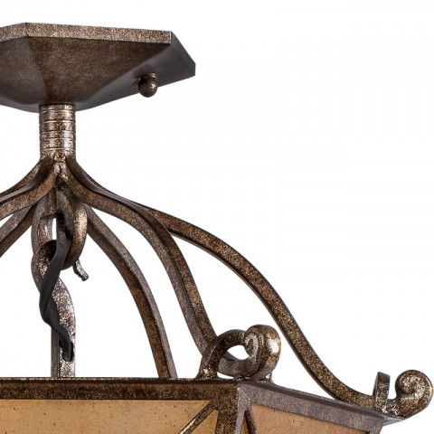 Plafonnier marron country 3 ampoules 39 cm