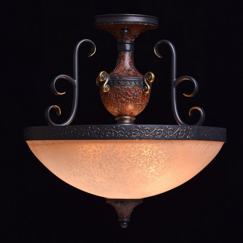Plafonnier marron country 3 ampoules 46 cm