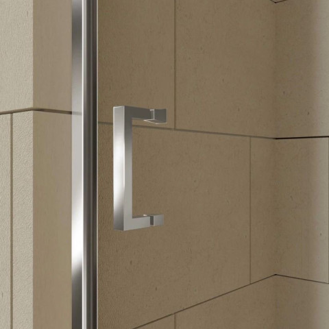 Porte de douche coulissante 120x200 cm - Verre transparent - Profilé chrome - CHROMED CRUSH Aurlane - FAC769