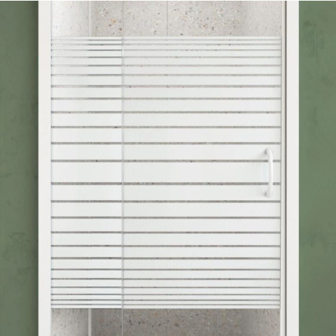 Porte de douche extensible de 69 à 80 x 185cm - Profil Blanc - Verre Trempé 4mm - FLEXY Aurlane - FAC145