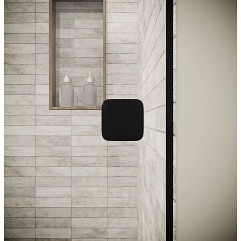 Porte de douche pivotante 80x195cm - Verre trempé 8mm anticalcaire - Alu Noir - DARK ELEMENTARY Aurlane - FAC1102