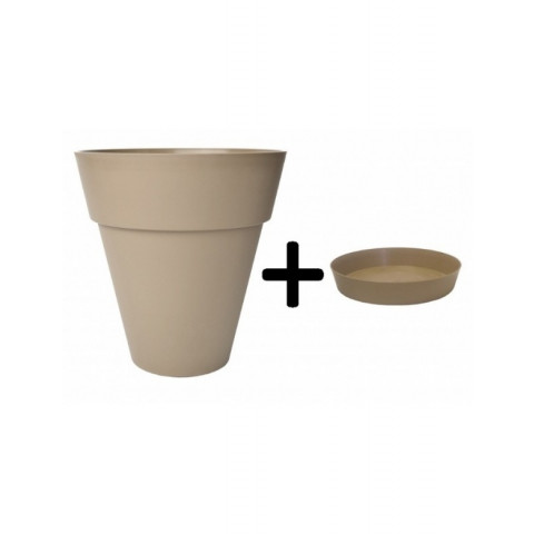 Pot et soucoupe jaime diametre 55cm h57cm- chapelu- coloris au choix