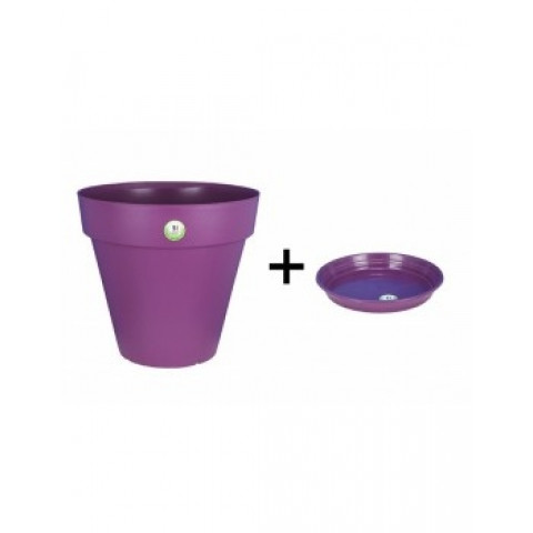 Pot et soucoupe soleilla diametre 30cm h27cm - riviera - Coloris au choix