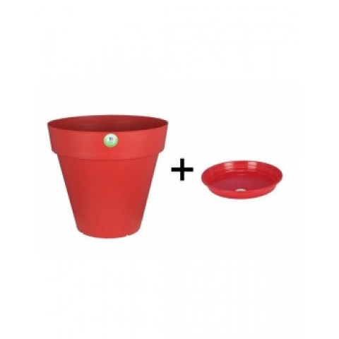 Pot et soucoupe soleilla diametre 30cm h27cm - riviera - Coloris au choix