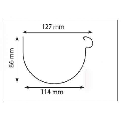 Gouttière aluminium demi-ronde 2 mètres développé 270