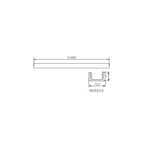 Profilé aluminium rectangulaire ruban led - 12,2mm - couleur - alu, taille - 1000mm