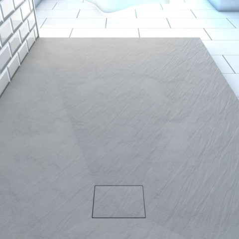 Receveur à poser en matériaux composite SMC - Finition ardoise grise - 80x120cm - ROCK 2 GREY 80 Aurlane - FAC203