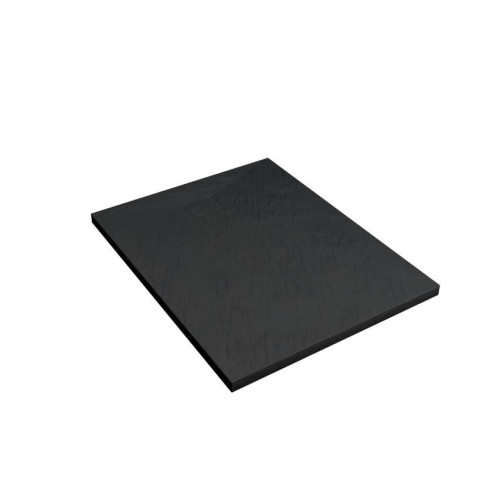 Receveur à poser en matériaux composite SMC - Finition ardoise noire - 80x120cm - ROCK 2 BLACK 80 Aurlane - FAC199
