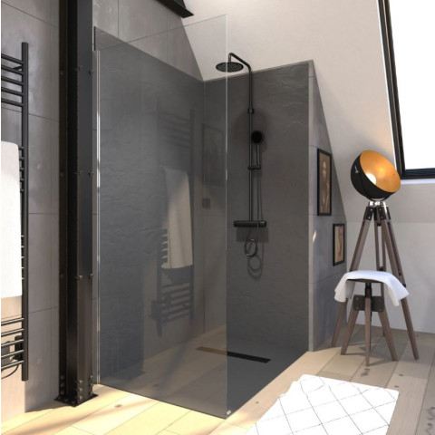 Retour pour paroi de douche à l’italienne - 80x200 verre transparent 8mm Aurlane - FAC615