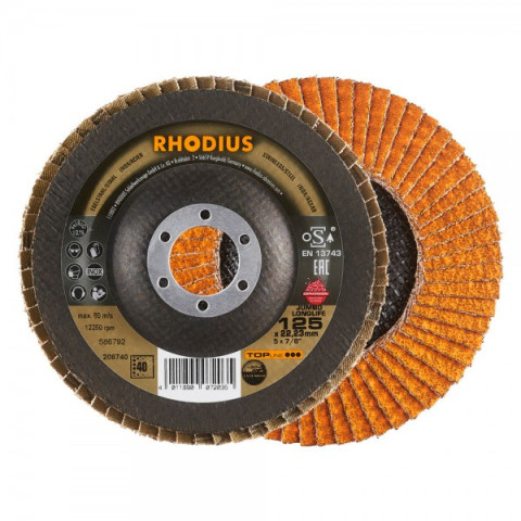 DISQUES A LAMELLE INOX JUMBO LONGLIFE.RHODIUS - DIAM. 125X22.23 GR.40