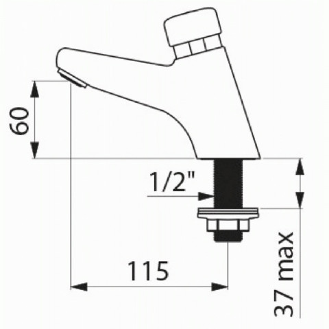 Robinet temporisé temposoft 2 lavabo m1/2" 7 sec