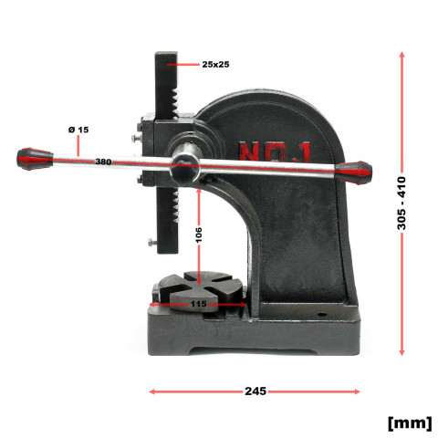 Presse à levier manuelle à crémaillère outil d’atelier fonte 1000 kg 