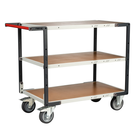 Servante à plateaux bois montée FLAT-PACK™ 400 kg - Nombre de plateaux et dimensions au choix