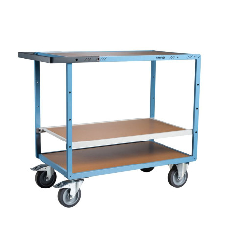Servante mécano-soudée 3 plateaux médium 1000 x 600 mm roues TPE 400 kg - 880702242