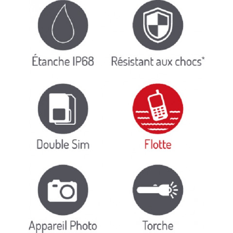 Mobile flottant IP68 SHARK-V2 Pack Pro Noir Crosscall