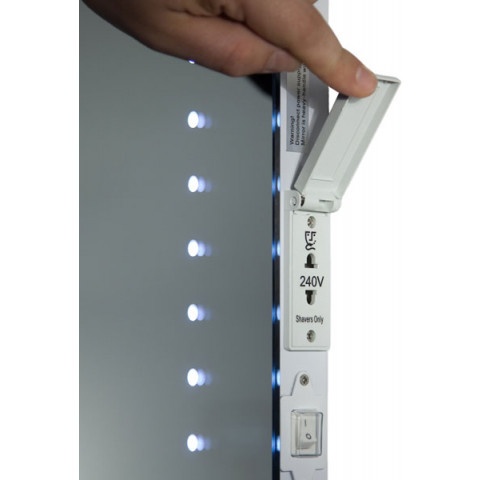 Miroir de rasage lumineux led, capteur k36s et antibuée, prise rasoir, diamond