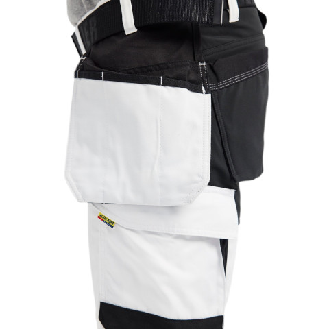 Short peintre stretch 2D avec poches flottantes Blanc/Noir 17721832 - Taille au choix