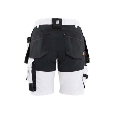 Short peintre stretch 2D avec poches flottantes femme Blanc/Noir 72331832 - Taille au choix