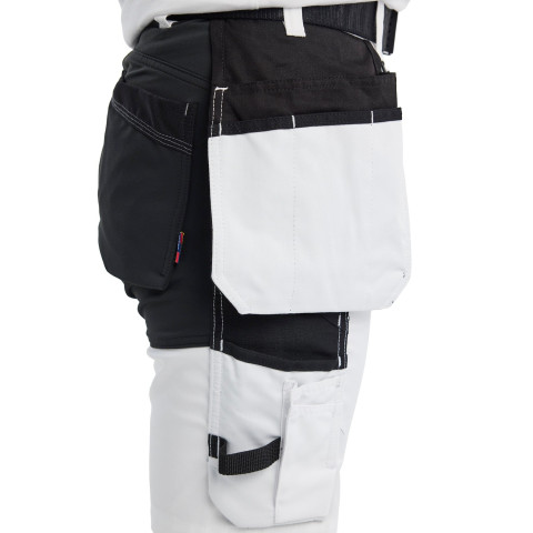 Short peintre stretch 2D avec poches flottantes femme Blanc/Noir 72331832 - Taille au choix