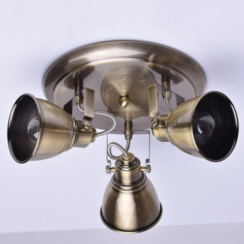 Spot laiton techno 3 ampoules 19 cm