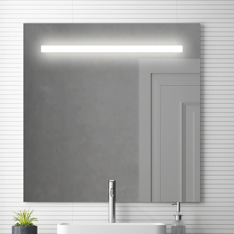 Miroir éclairage led de salle de bain stam avec interrupteur tactile - 80x80cm