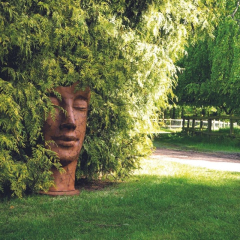 Statue visage métal mosaïque 108 cm - Couleur au choix