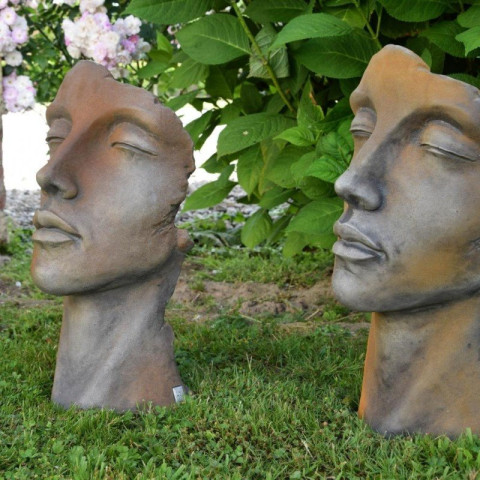 Statue visage femme extérieur petit format - 50 cm - Couleur au choix