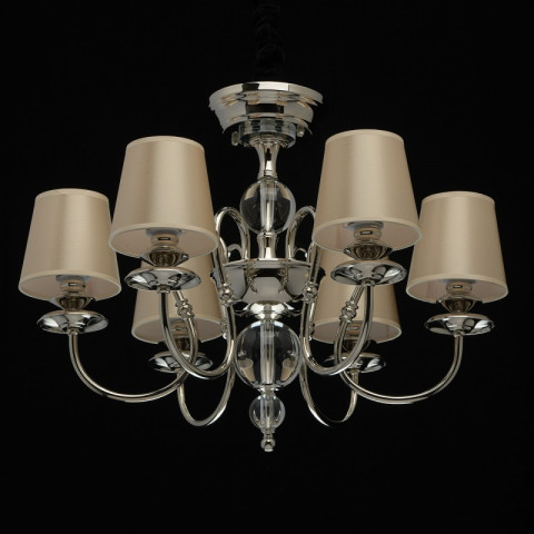 Suspension argentée elegance 6 ampoules 145 cm