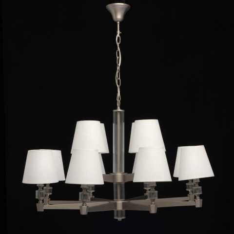 Suspension argentée neoclassic 12 ampoules 101 cm