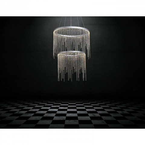 Suspension argentéeée crystal   153 cm