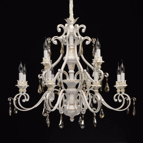 Suspension blanche country 12 ampoules 282 cm