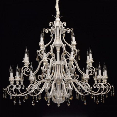 Suspension blanche country 28 ampoules 320 cm
