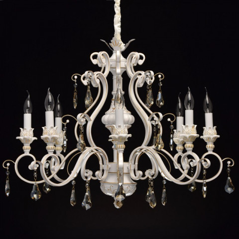 Suspension blanche country 8 ampoules 272 cm