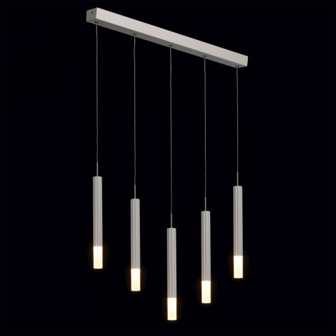 Suspension blanche techno 5 ampoules 150 cm