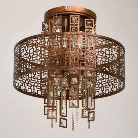 Suspension cuivre loft 5 ampoules 47 cm
