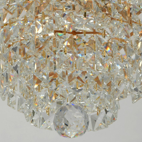 Suspension dorée crystal 5 ampoules 43 cm