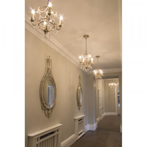 Suspension gianna, argent et cristal , 4 ampoules