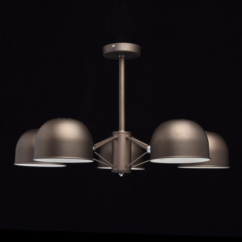 Suspension grise loft 5 ampoules 40 cm