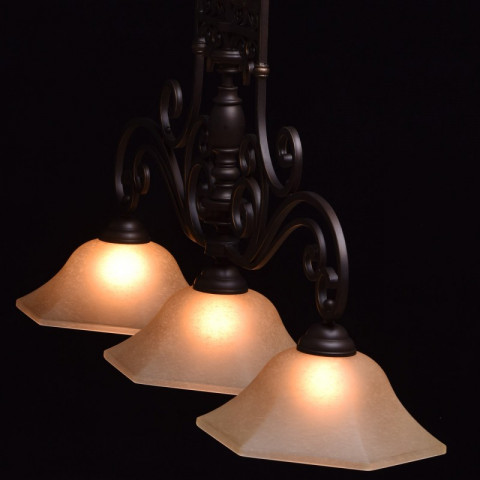 Suspension marron country 3 ampoules 175 cm