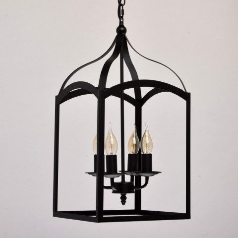 Suspension noire loft 4 ampoules 118 cm