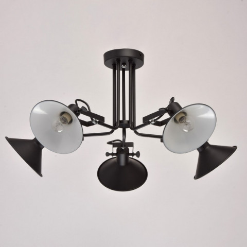 Suspension noire loft 5 ampoules 35 cm