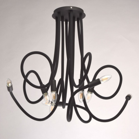 Suspension noire megapolis 9 ampoules 110 cm