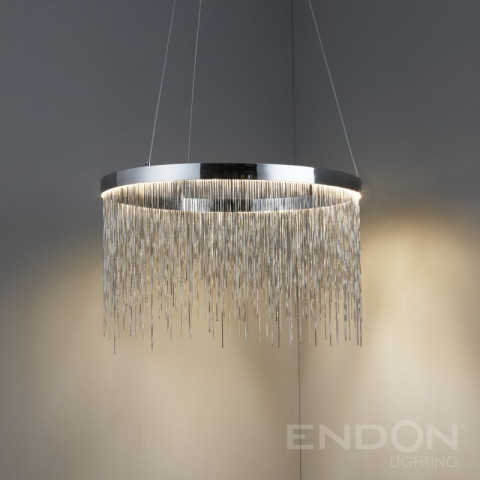 Suspension zelma, chrome et argent