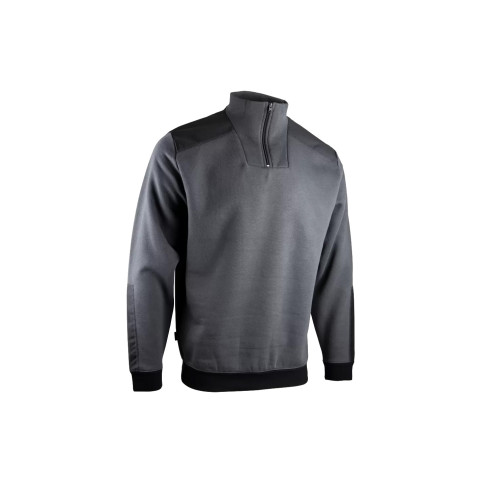 Sweat col camionneur bicolore - LMA - Gris/Noir - 8092-L