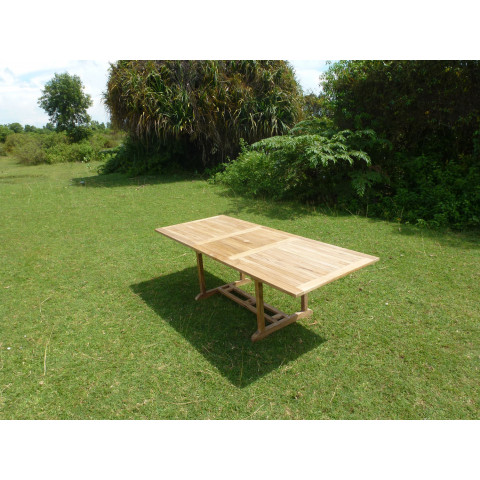 Table astana rectangle 180-240x100x75 teck premium