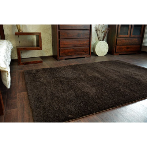 Tapis shaggy micro marron - Dimension au choix